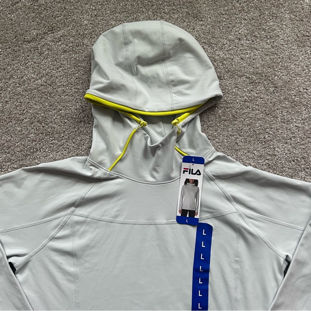 New With Tags FILA Ladies' Training Hoodie Funnel Neck Gray Size Large - Picture 5 of 12